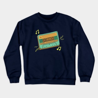 Retro Cassette Tape Blue Crewneck Sweatshirt